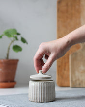 Load image into Gallery viewer, CARVED LIDDED POT #8