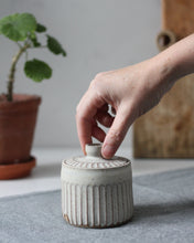 Load image into Gallery viewer, CARVED LIDDED POT #9