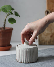 Load image into Gallery viewer, CARVED LIDDED POT #12