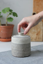 Load image into Gallery viewer, SGRAFFITO LIDDED POT #4
