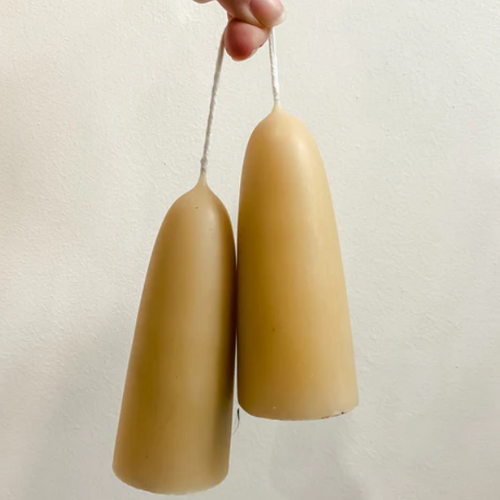 CHUNKY BEESWAX CANDLES (pair) 4